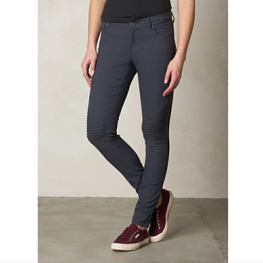 Prana Gray Brenna Skinny Mid Rise Moto Pants Size 4